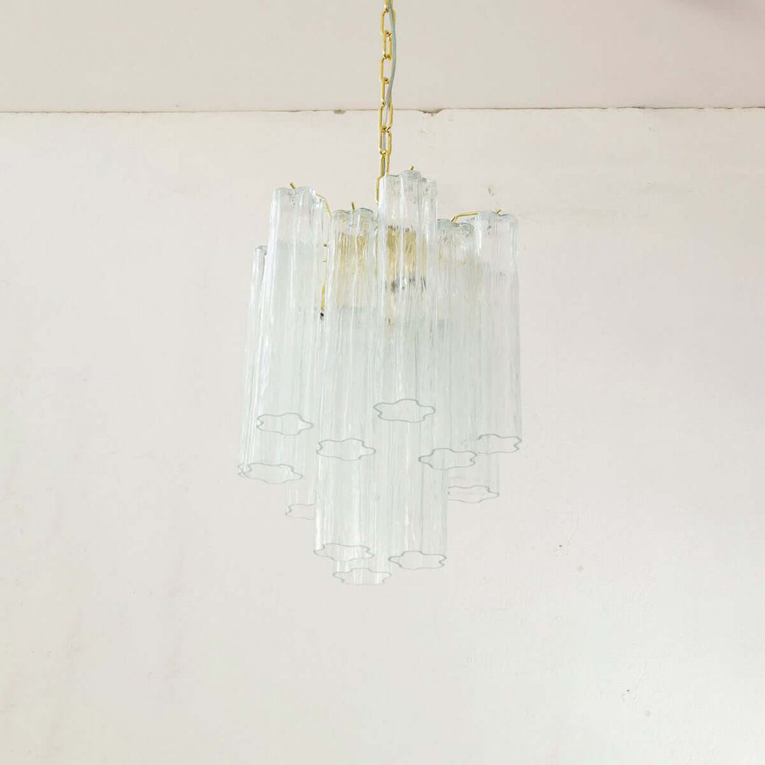 Murano Tubes Chandelier 19" β Italy Modern Murano Star Glass Lamp