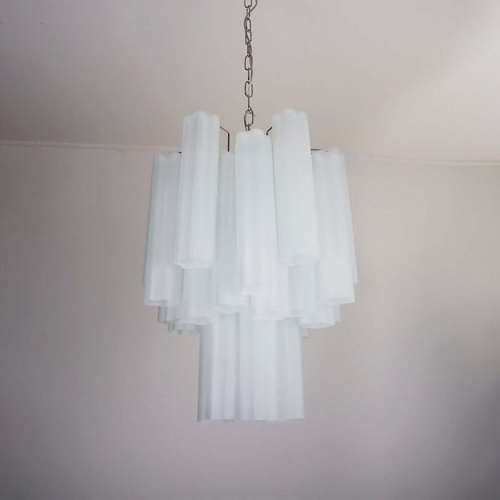 Murano Tubes Chandelier 19" β Italy Modern Murano Star Glass Lamp