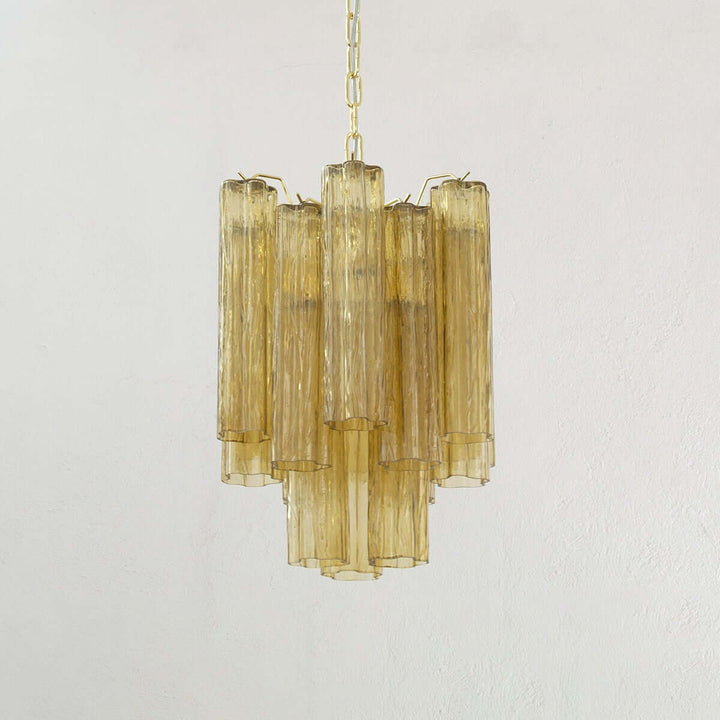 Murano Tubes Chandelier 19" β Italy Modern Murano Star Glass Lamp