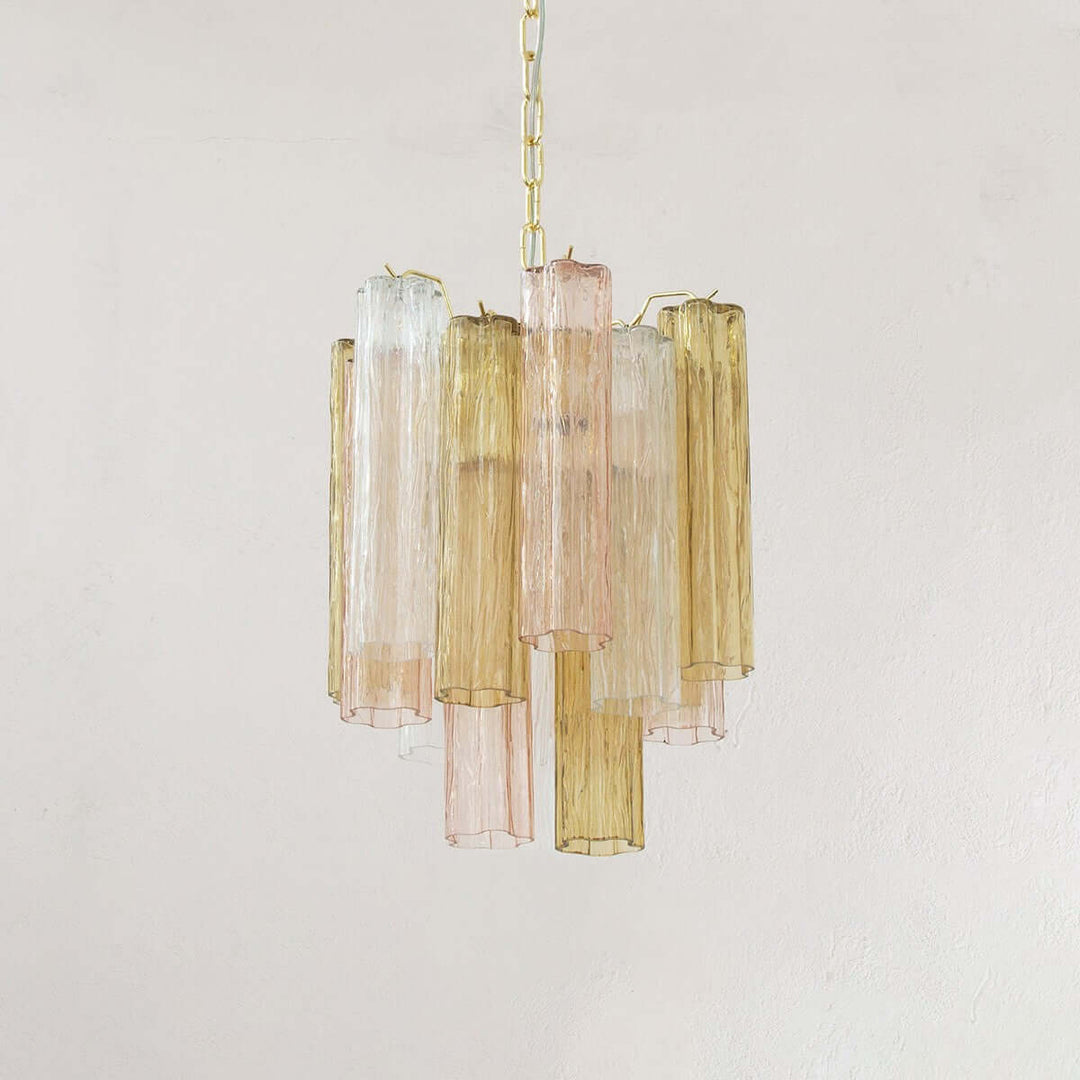 Murano Tubes Chandelier 19" β Italy Modern Murano Star Glass Lamp