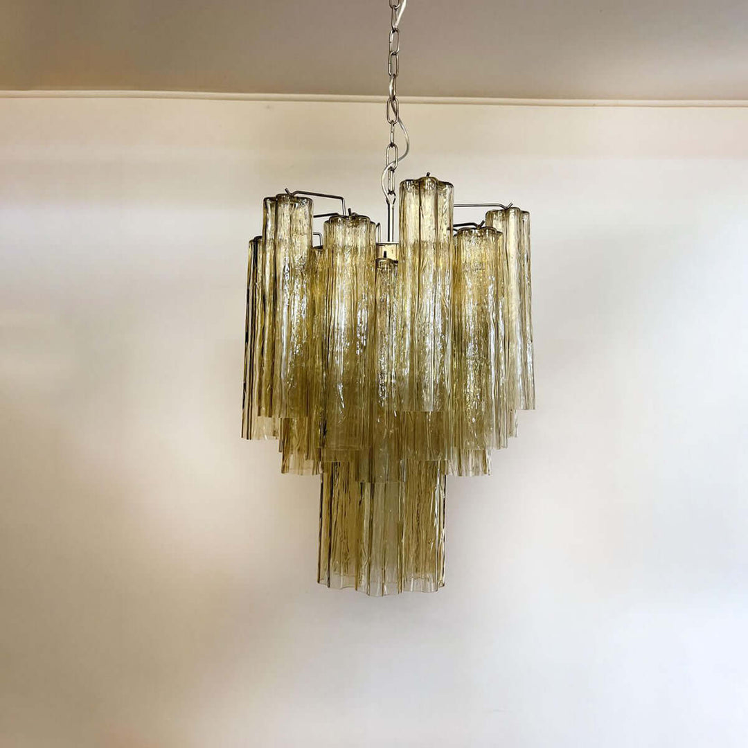 Murano Tubes Chandelier 19" β Italy Modern Murano Star Glass Lamp