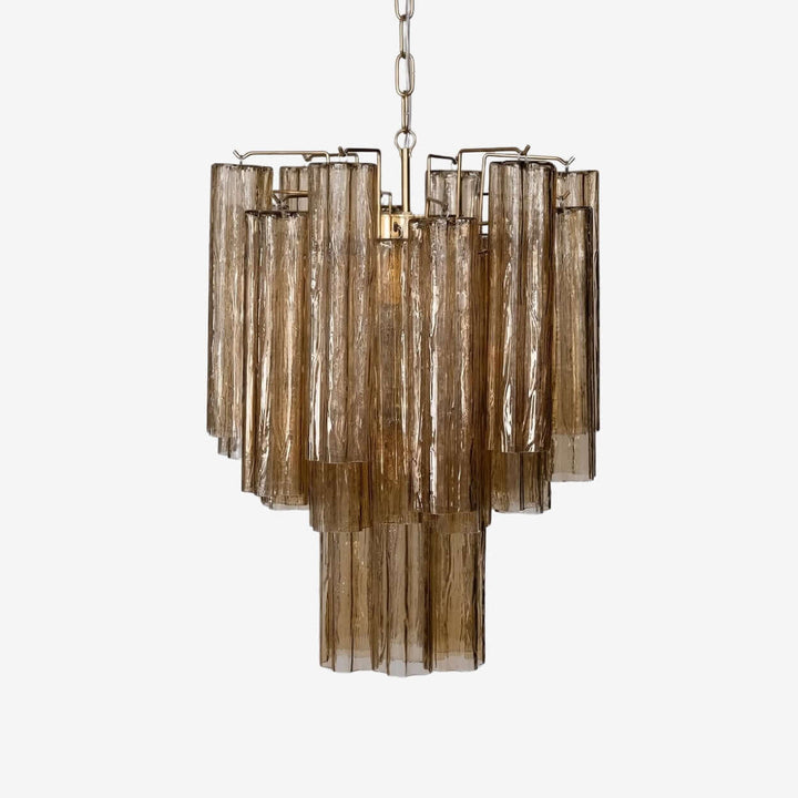 Murano Tubes Chandelier 19" β Italy Modern Murano Star Glass Lamp