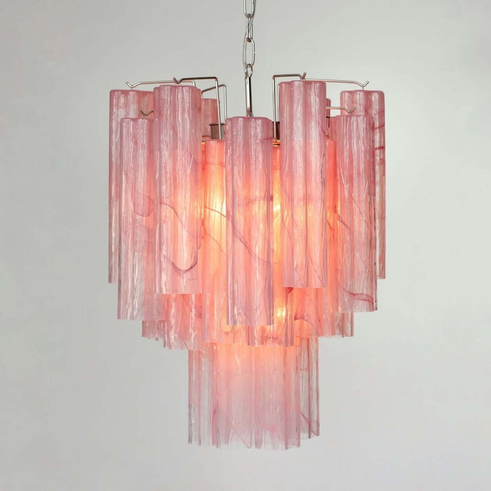 Murano Tubes Chandelier 19" β Italy Modern Murano Star Glass Lamp