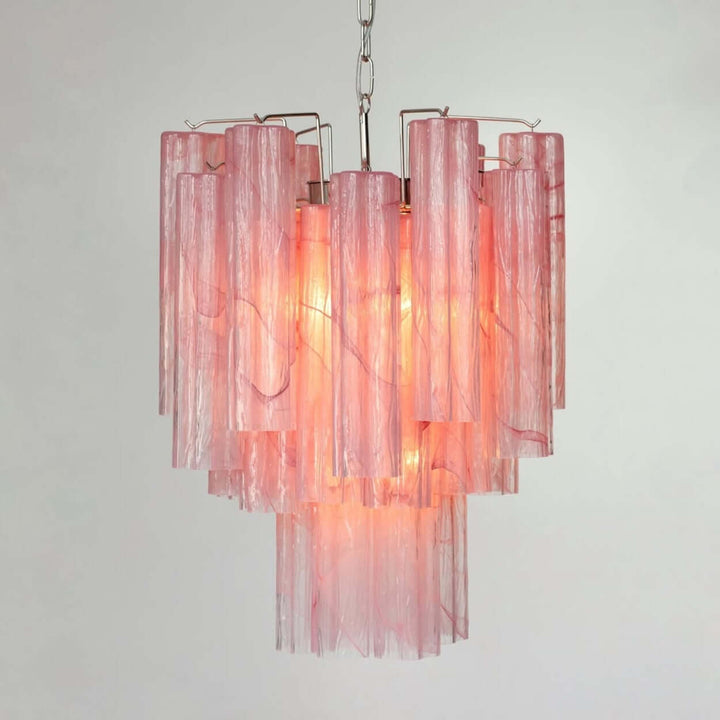 Murano Tubes Chandelier 19" β Italy Modern Murano Star Glass Lamp