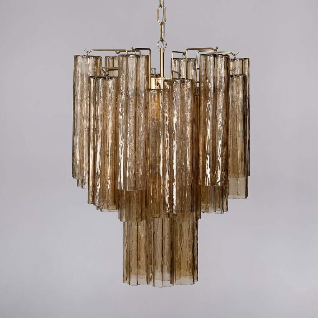 Murano Tubes Chandelier 19" β Italy Modern Murano Star Glass Lamp