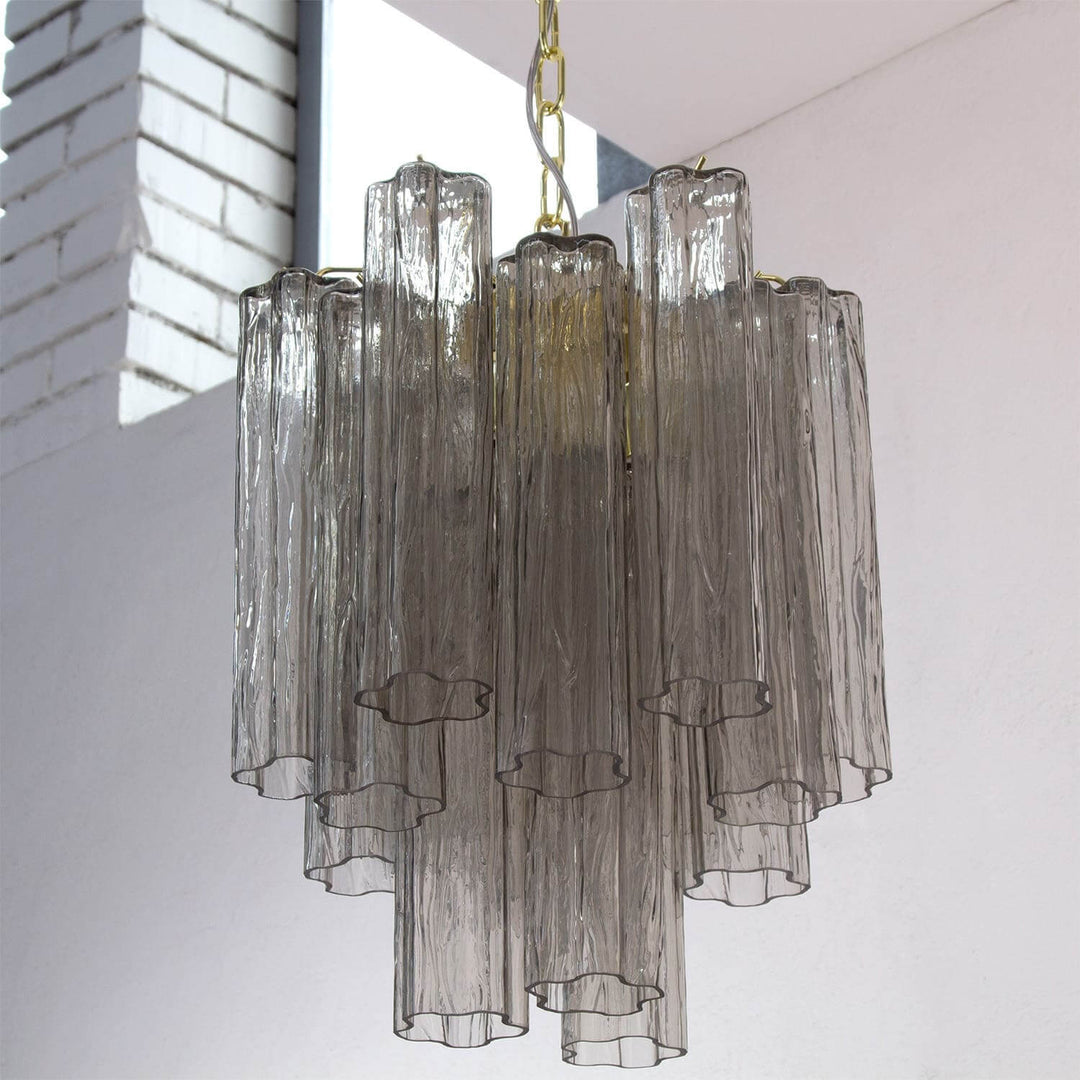 Murano Tubes Chandelier 19" β Italy Modern Murano Star Glass Lamp