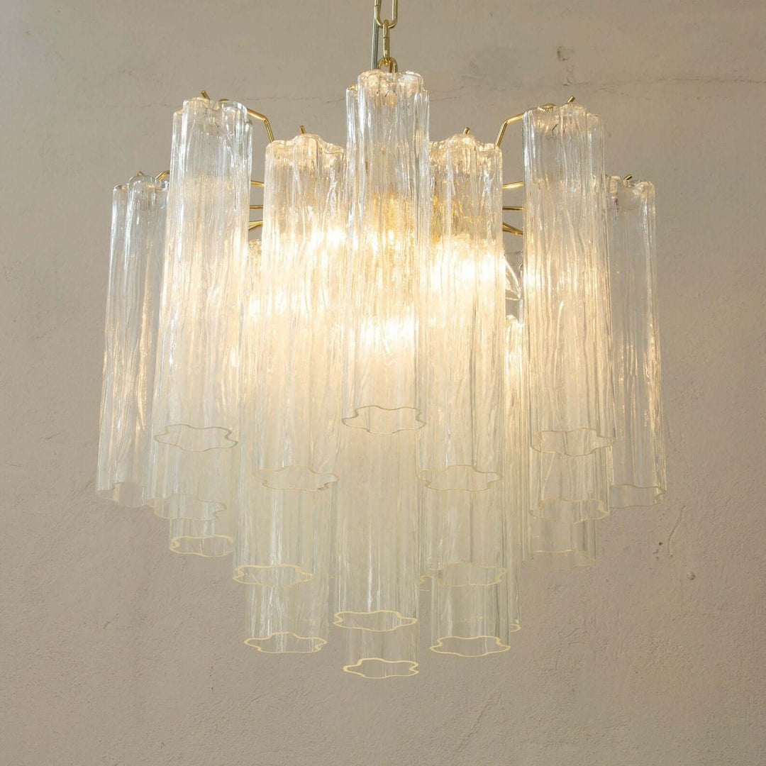 Murano Tubes Chandelier 20" β Italy Murano Star Glass Deco Lighting
