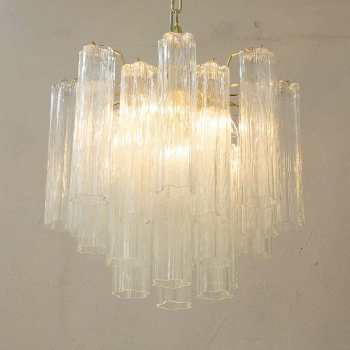 Murano Tubes Chandelier 20" β Italy Murano Star Glass Deco Lighting