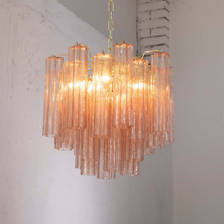 Murano Tubes Chandelier 20" β Italy Murano Star Glass Deco Lighting