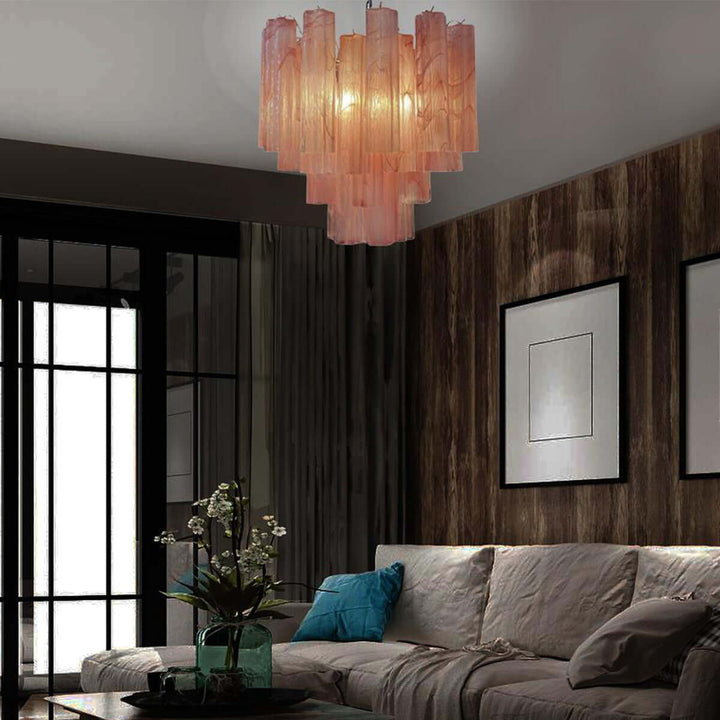 Murano Tubes Chandelier 20" β Italy Murano Star Glass Deco Lighting