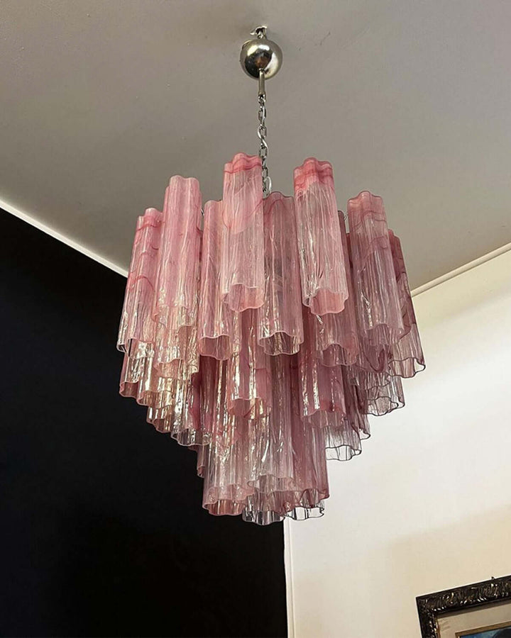 Murano Tubes Chandelier 20" β Italy Murano Star Glass Deco Lighting