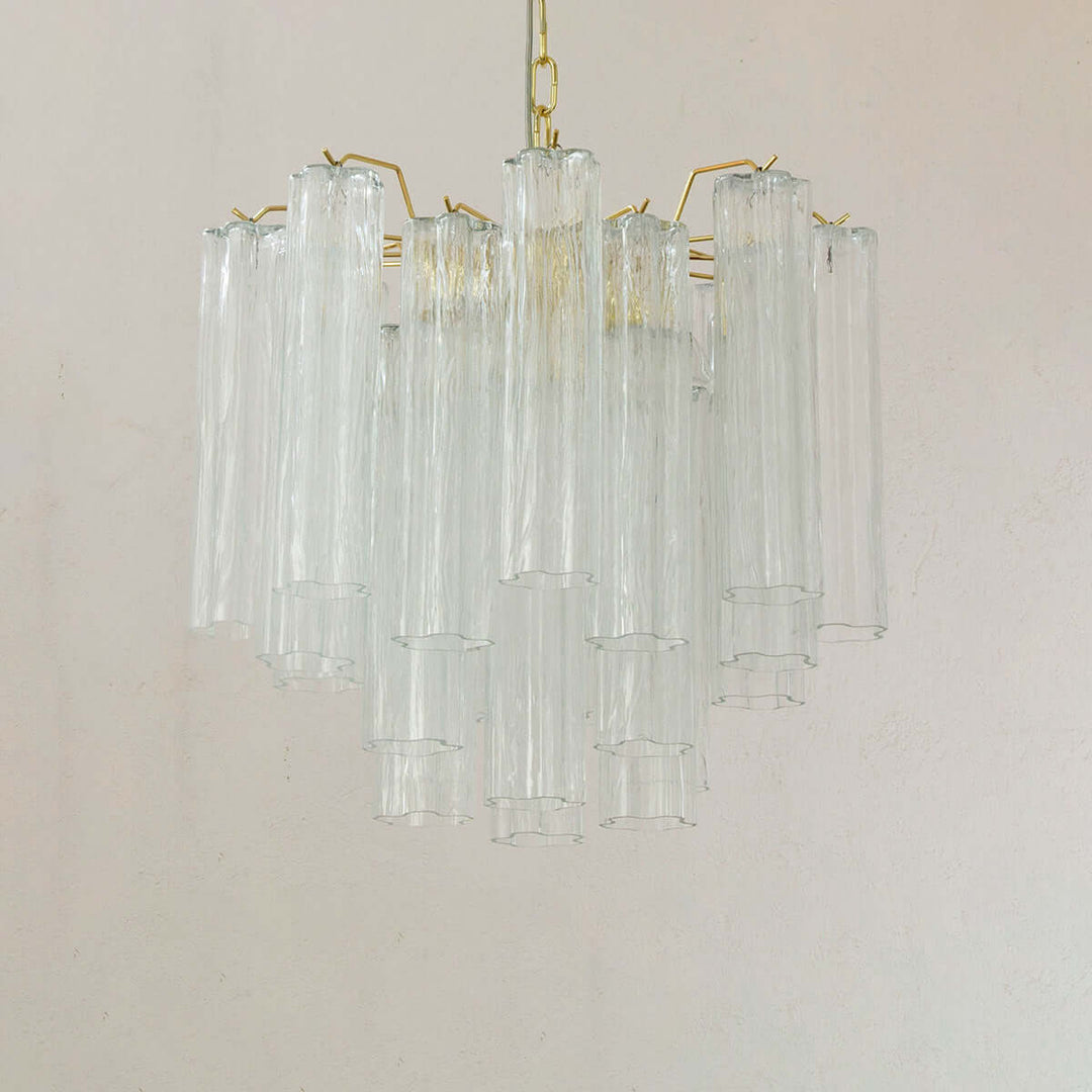 Murano Tubes Chandelier 20" β Italy Murano Star Glass Deco Lighting