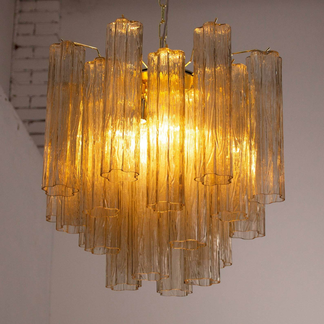 Murano Tubes Chandelier 20" β Italy Murano Star Glass Deco Lighting
