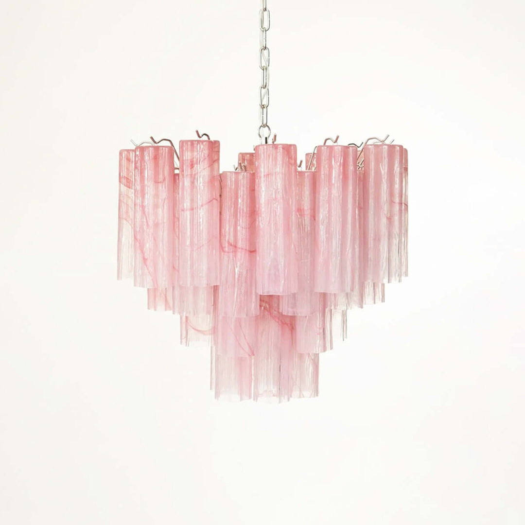 Murano Tubes Chandelier 23" β Italy Murano Star Glass Art Deco Lamp
