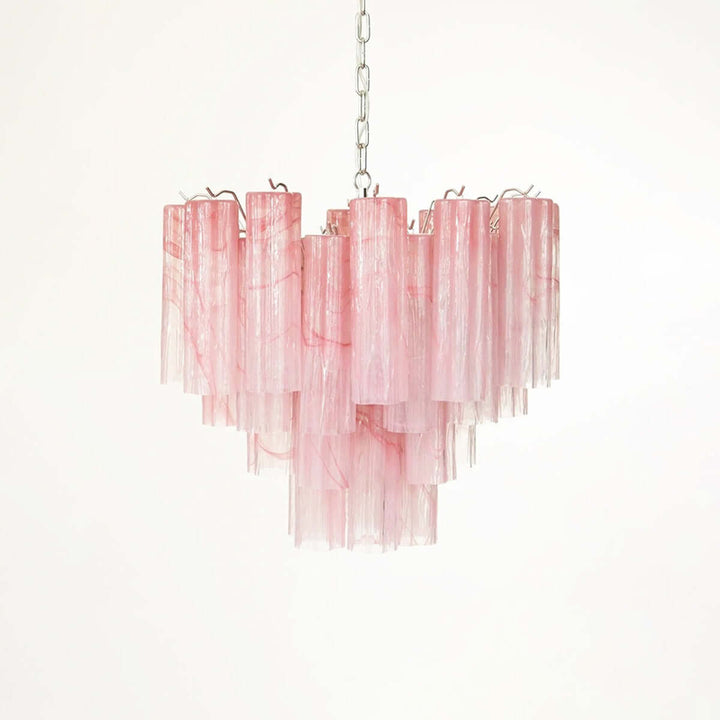 Murano Tubes Chandelier 23" β Italy Murano Star Glass Art Deco Lamp