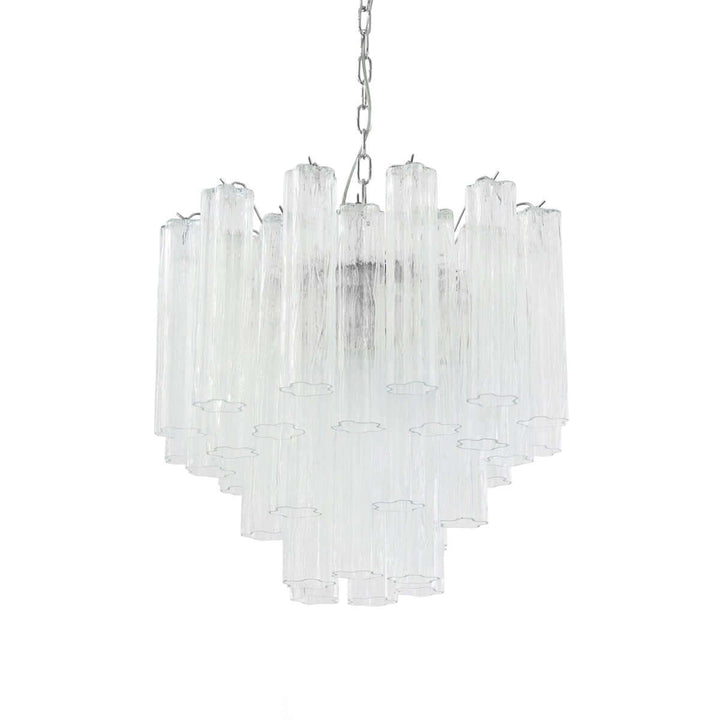 Murano Tubes Chandelier 23" β Italy Murano Star Glass Art Deco Lamp