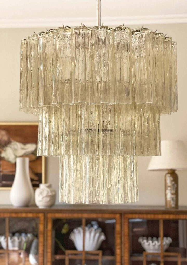 Murano Tubes Chandelier 25" β Luxury Murano Star Glass Art Lamp