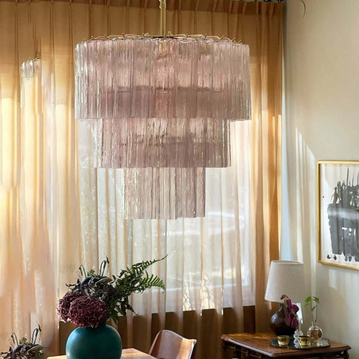 Murano Tubes Chandelier 25" β Luxury Murano Star Glass Art Lamp