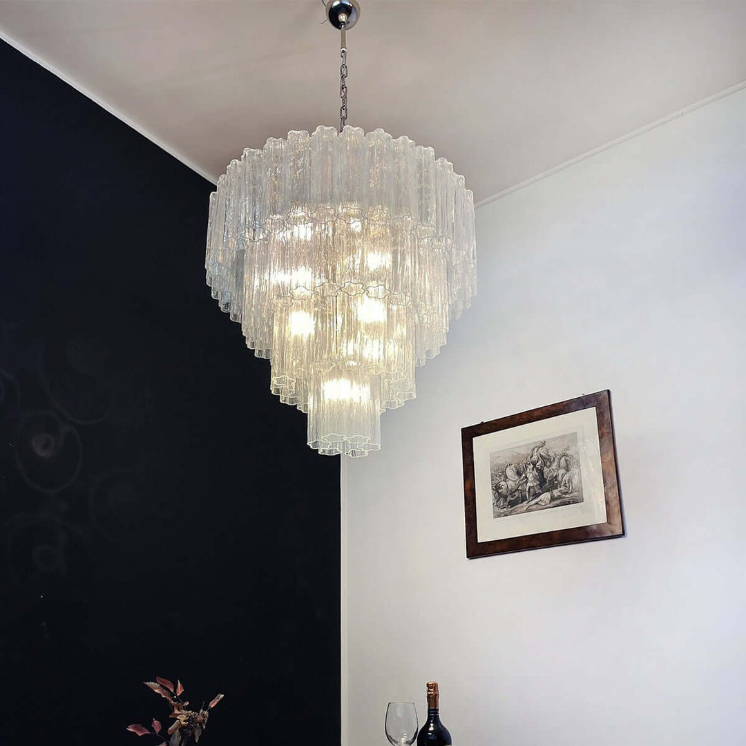 Murano Tubes Chandelier 31.5" β Creativity Murano Star Glass Lamp