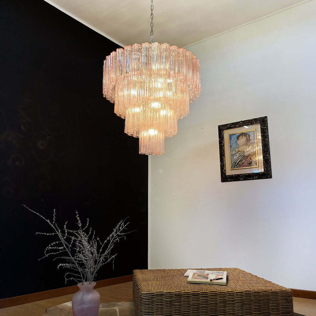 Murano Tubes Chandelier 31.5" β Creativity Murano Star Glass Lamp