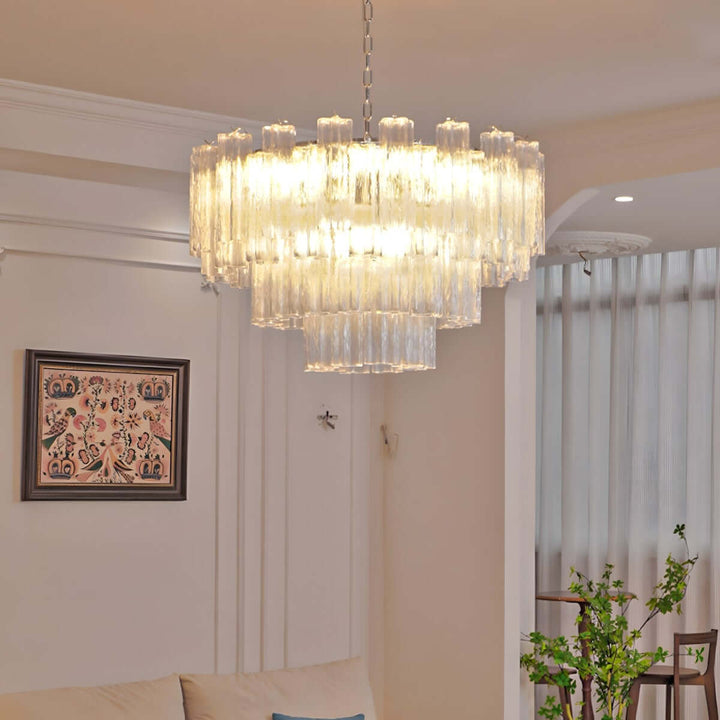 Murano Tubes Chandelier 32" – French Medieval Light Luxury Design