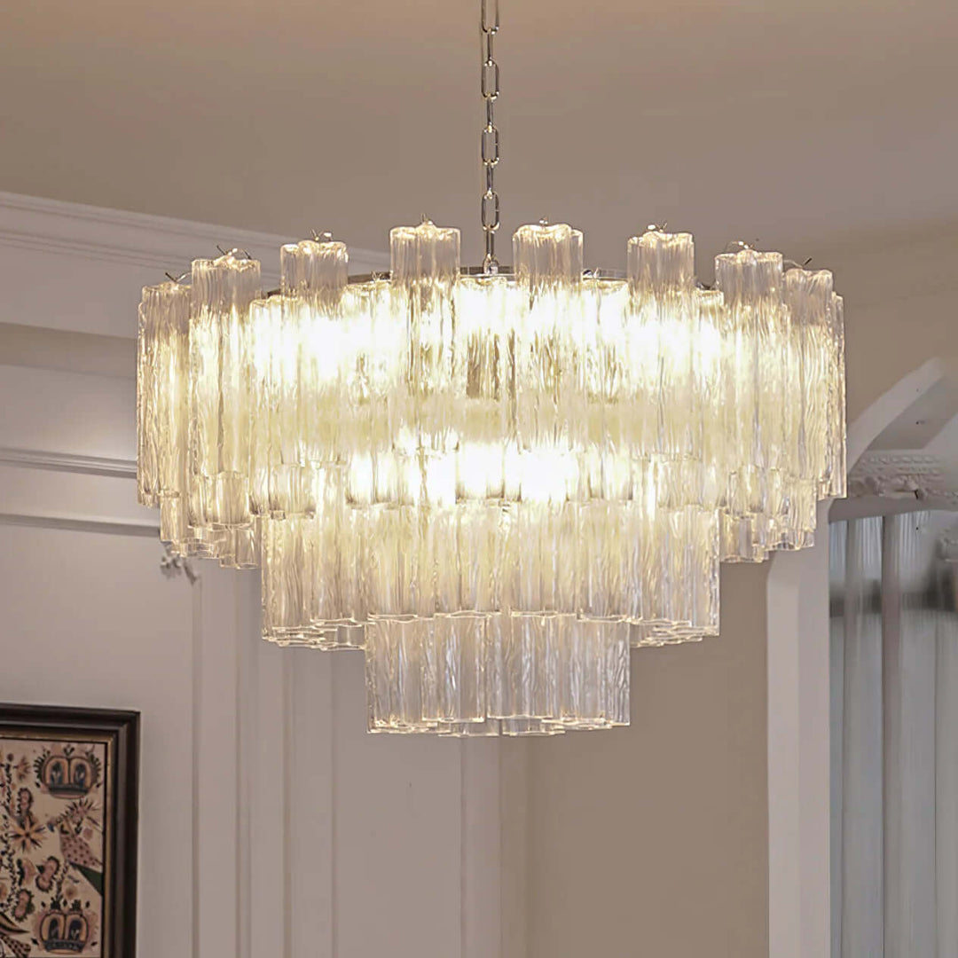 Murano Tubes Chandelier 32" – French Medieval Light Luxury Design
