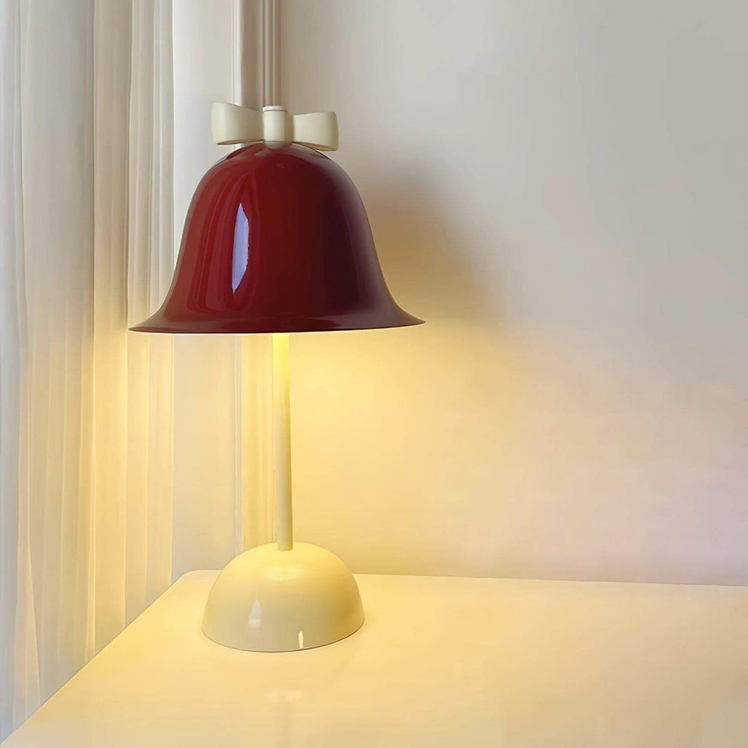 Nessino Table Lamp in cream and red, a cute bedside lamp perfect for dining room decor.