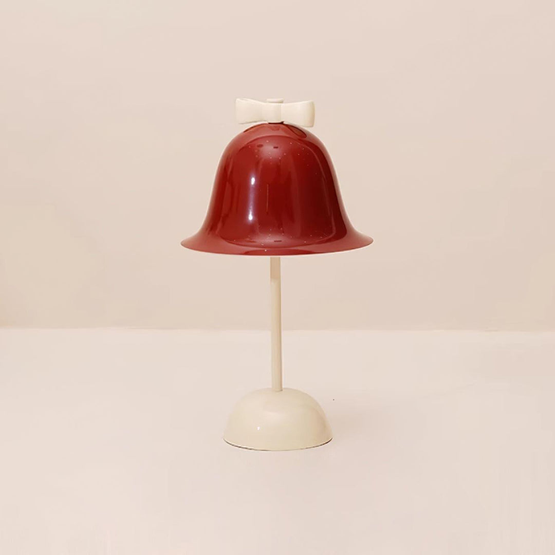 Nessino Table Lamp in cream with a charming red shade and bow, perfect for cute bedside or dining room table lamps.