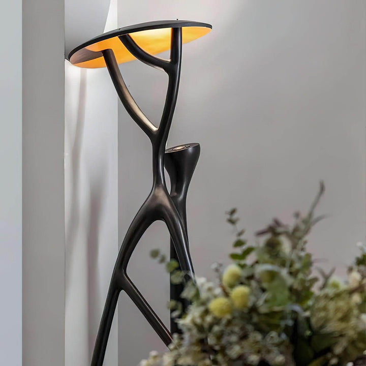 Sculptural Nivaro Resin Floor Lamp with a modern art deco design, perfect for living room lighting.