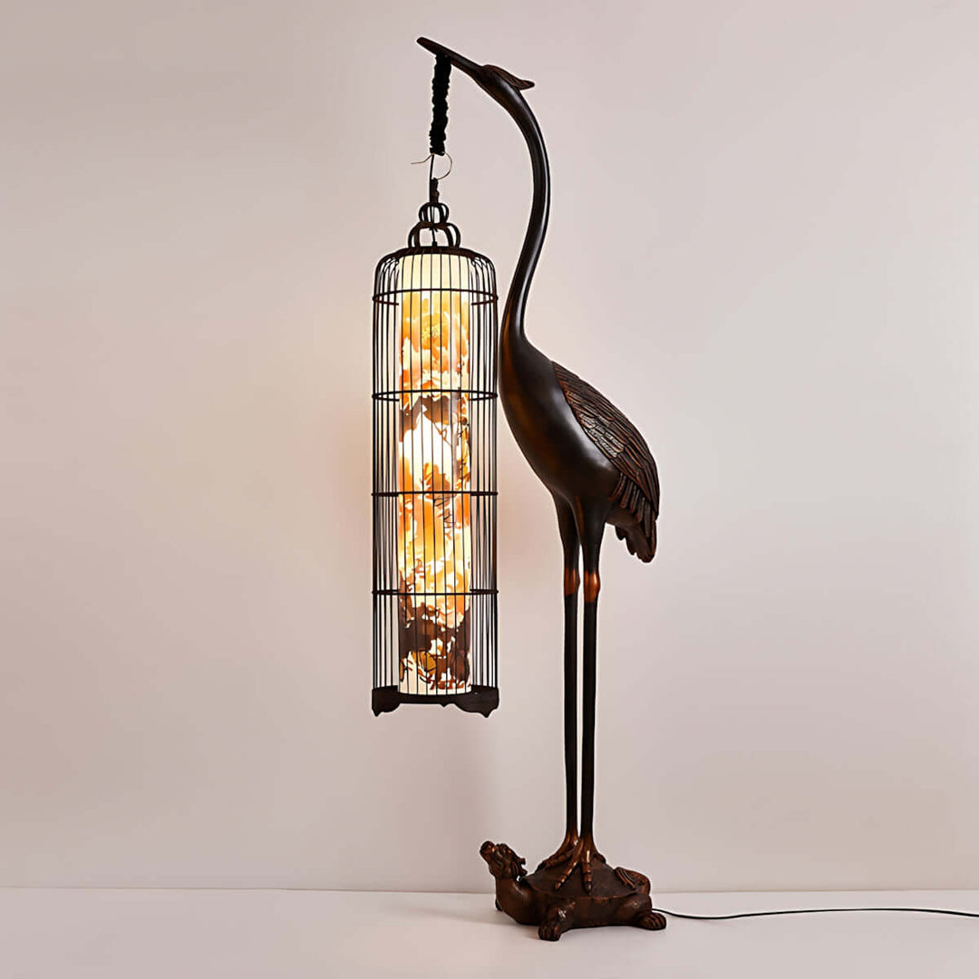 Noyari Stork Floor Lamp, a sculptural art deco design, perfect floor lights for living room elegance.