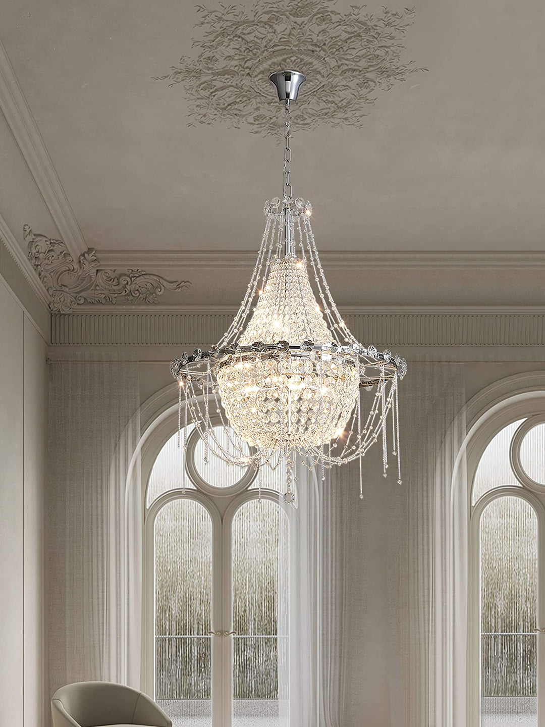 Nuvell Chandelier – Luxury Crystal Light for Living Room Decor