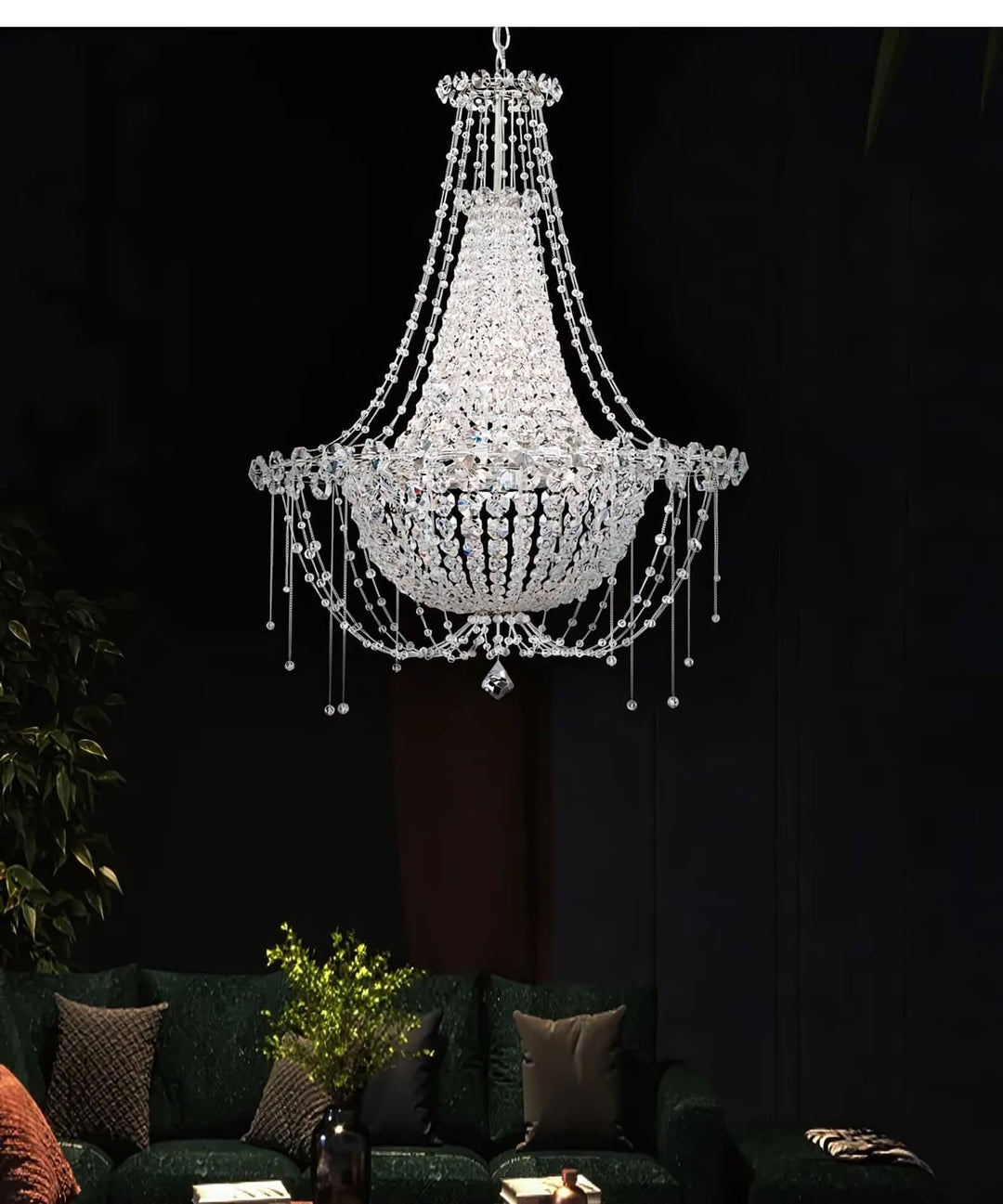 Nuvell Chandelier – Luxury Crystal Light for Living Room Decor
