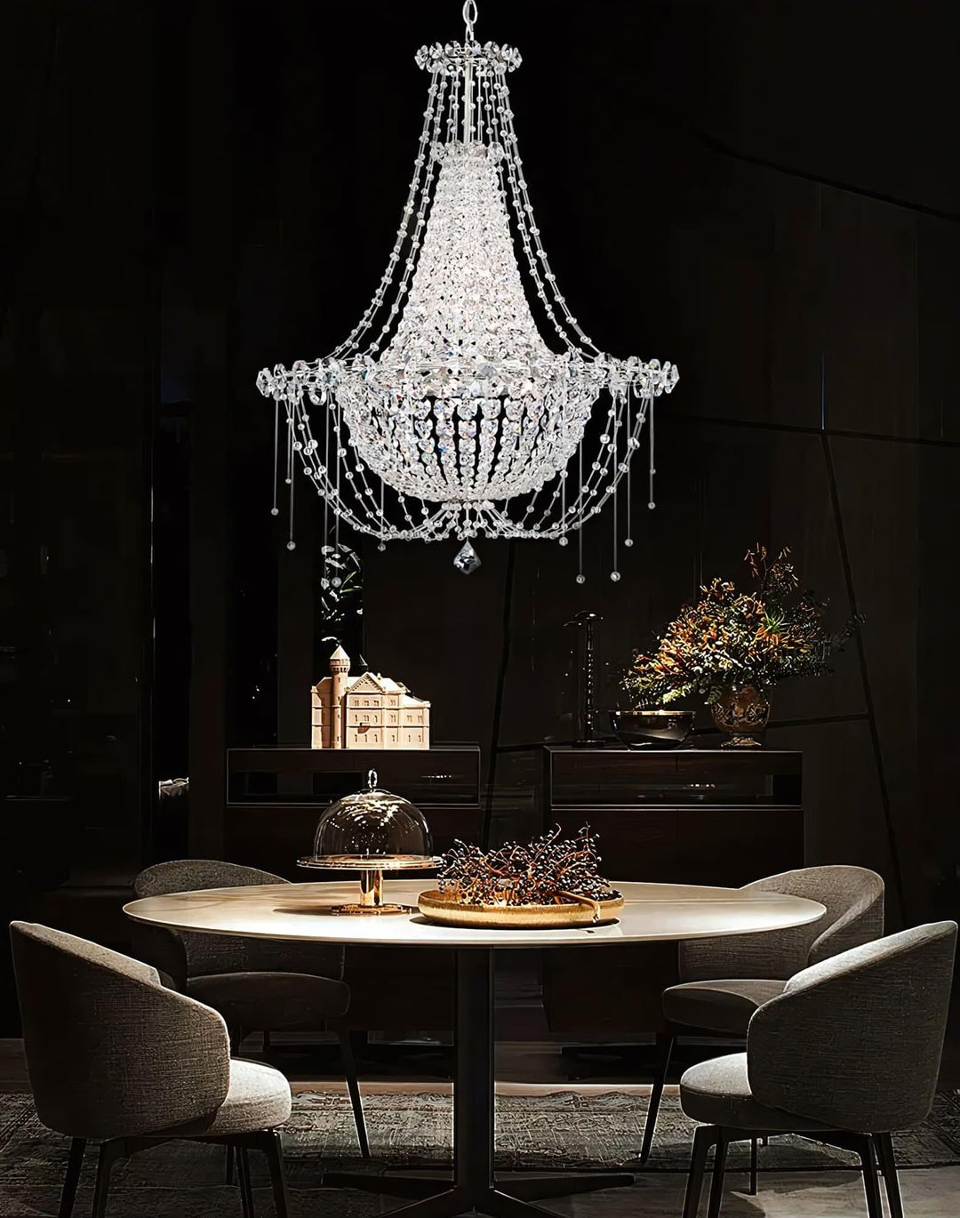 Nuvell Chandelier – Luxury Crystal Light for Living Room Decor