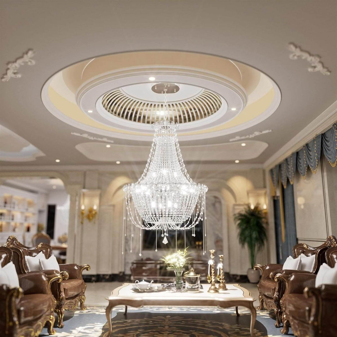Nuvell Chandelier – Luxury Crystal Light for Living Room Decor