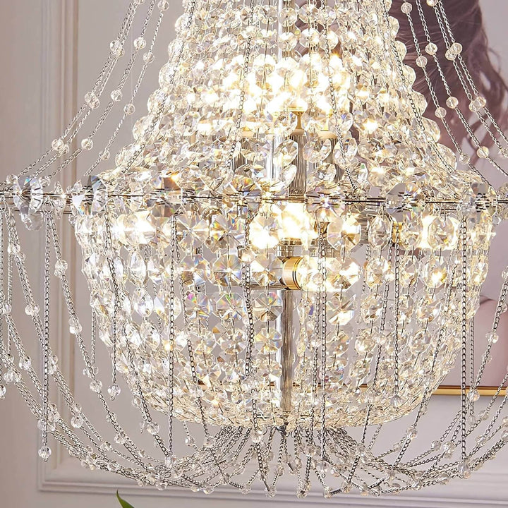 Nuvell Chandelier – Luxury Crystal Light for Living Room Decor