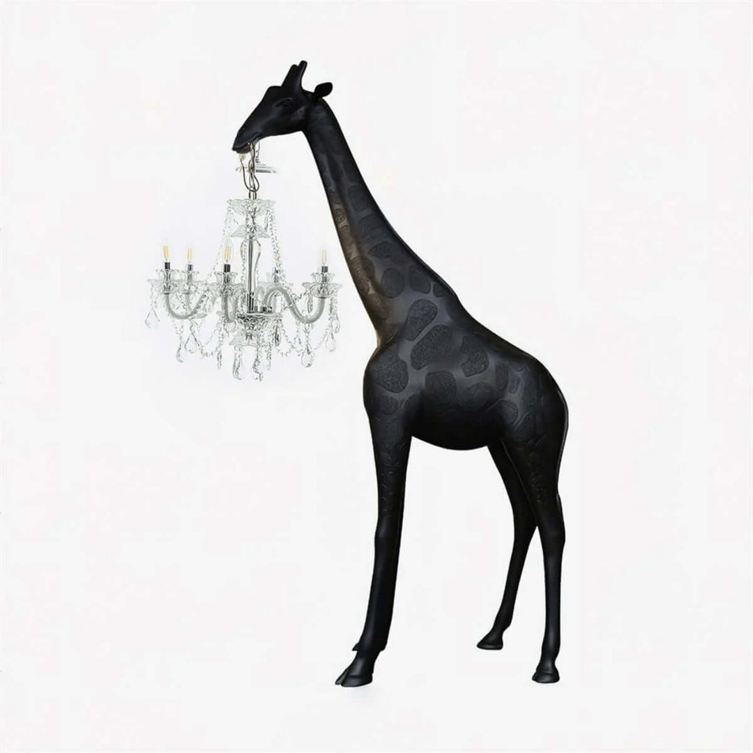 Nuvexa Giraffe Floor Lamp, sculptural design with chandelier lights, stylish art deco floor lamp for living room.