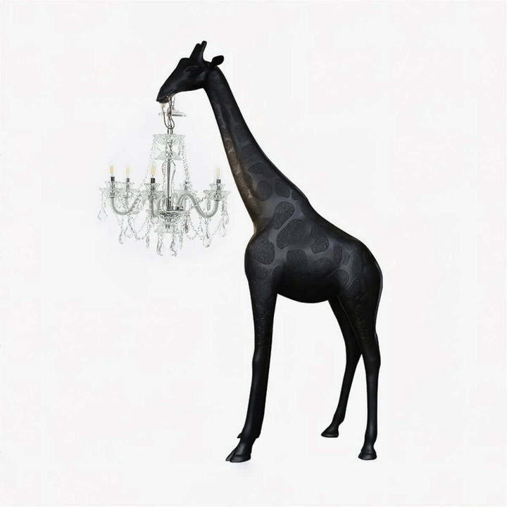 Nuvexa Giraffe Floor Lamp, sculptural design with chandelier lights, stylish art deco floor lamp for living room.