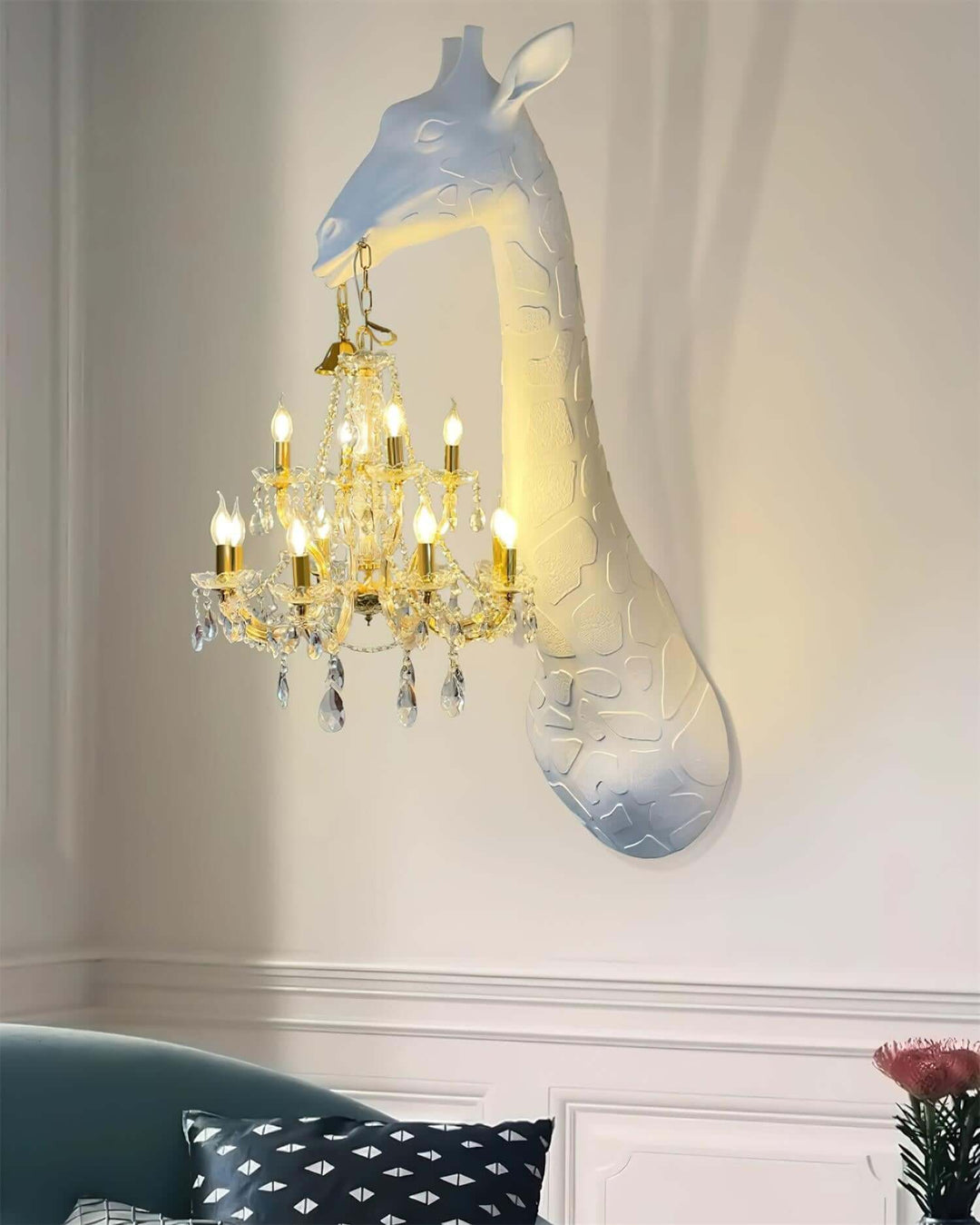 Nuvexa Giraffe Wall Lamp β Creative Giraffe Resin Sculpture Art