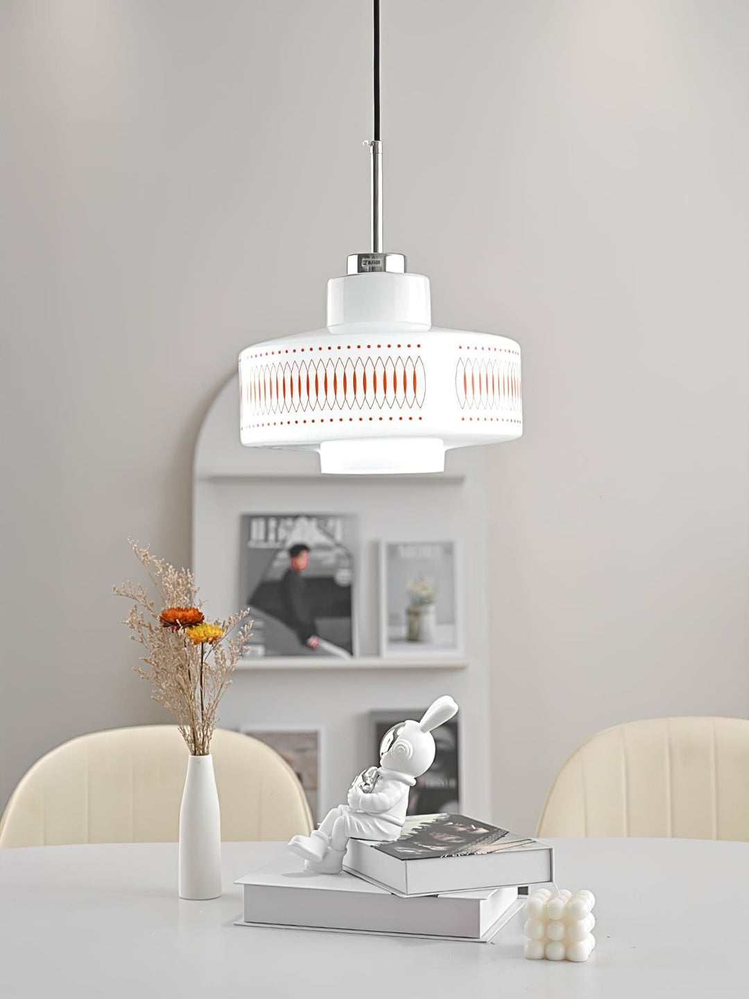 Opaline Pendant Light - Modern Glass Chandelier for Dining Room