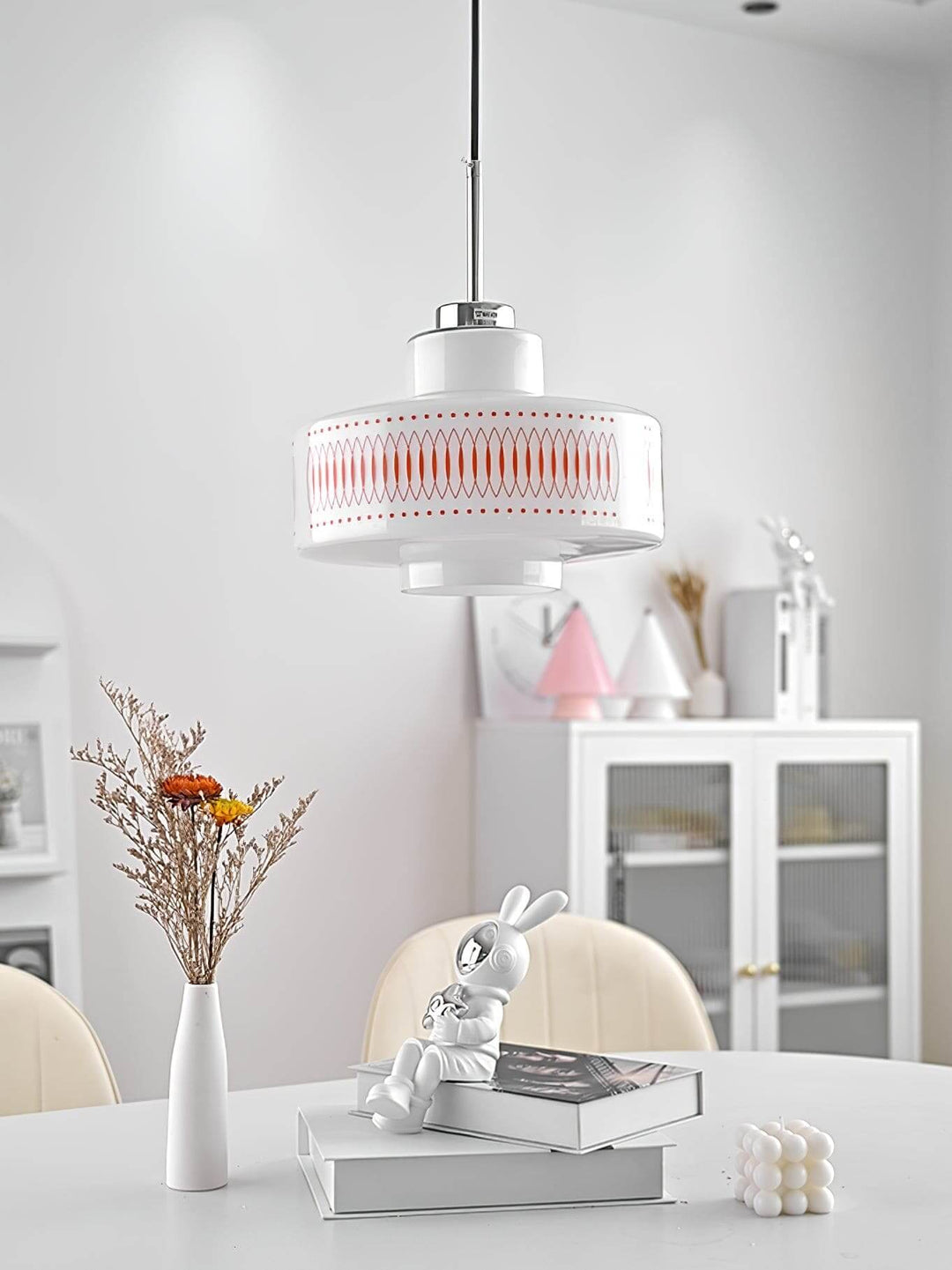 Opaline Pendant Light - Modern Glass Chandelier for Dining Room