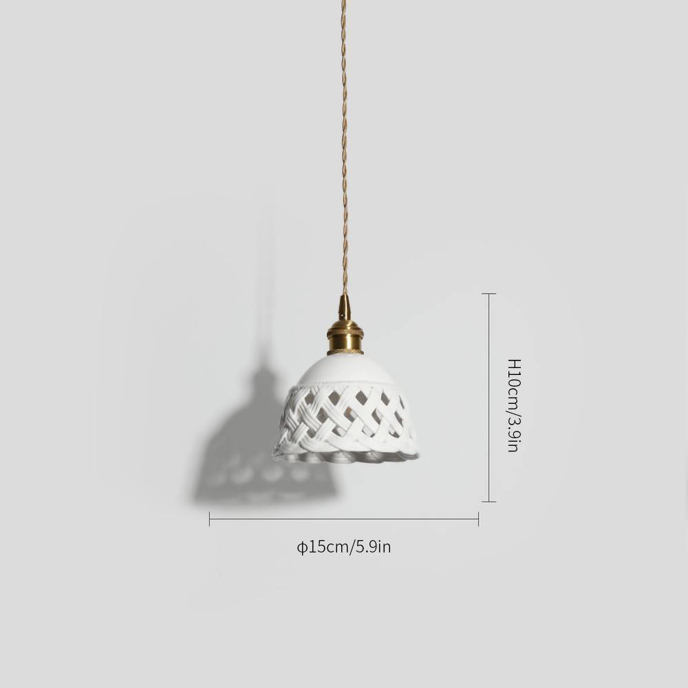 Openwork Ceramic Pendant Lamp | Modern Mini Hanging Light for Bathroom | Vinlighting | Vinlighting