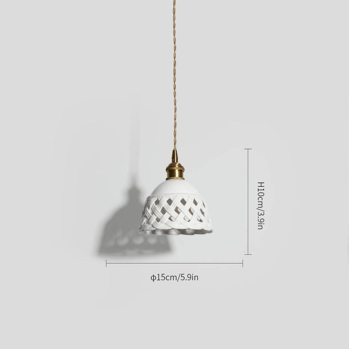 Openwork Ceramic Pendant Lamp | Modern Mini Hanging Light for Bathroom | Vinlighting | Vinlighting