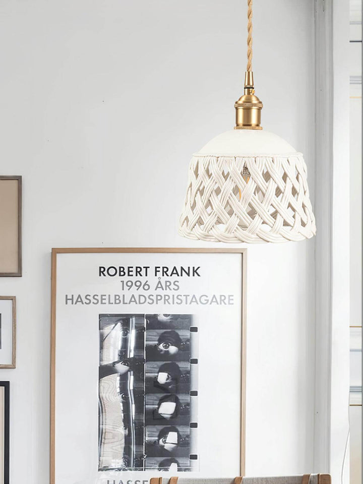 Openwork Ceramic Pendant Lamp | Modern Mini Hanging Light for Bathroom | Vinlighting | Vinlighting