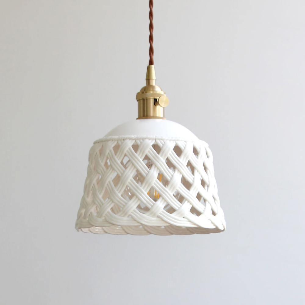 Openwork Ceramic Pendant Lamp | Modern Mini Hanging Light for Bathroom | Vinlighting | Vinlighting