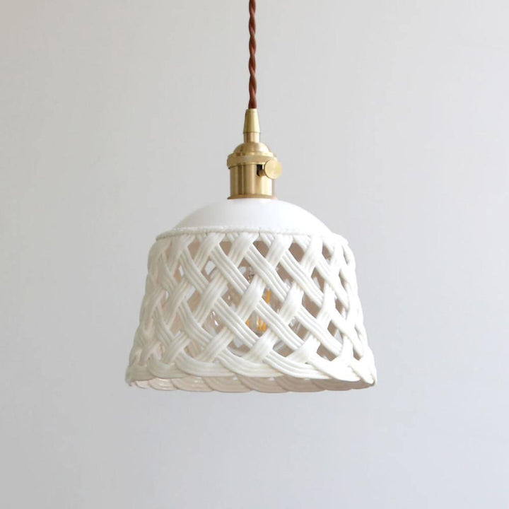 Openwork Ceramic Pendant Lamp | Modern Mini Hanging Light for Bathroom | Vinlighting | Vinlighting