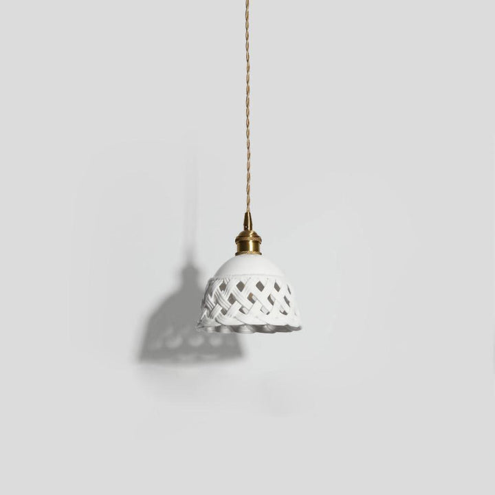 Openwork Ceramic Pendant Lamp | Modern Mini Hanging Light for Bathroom | Vinlighting | Vinlighting