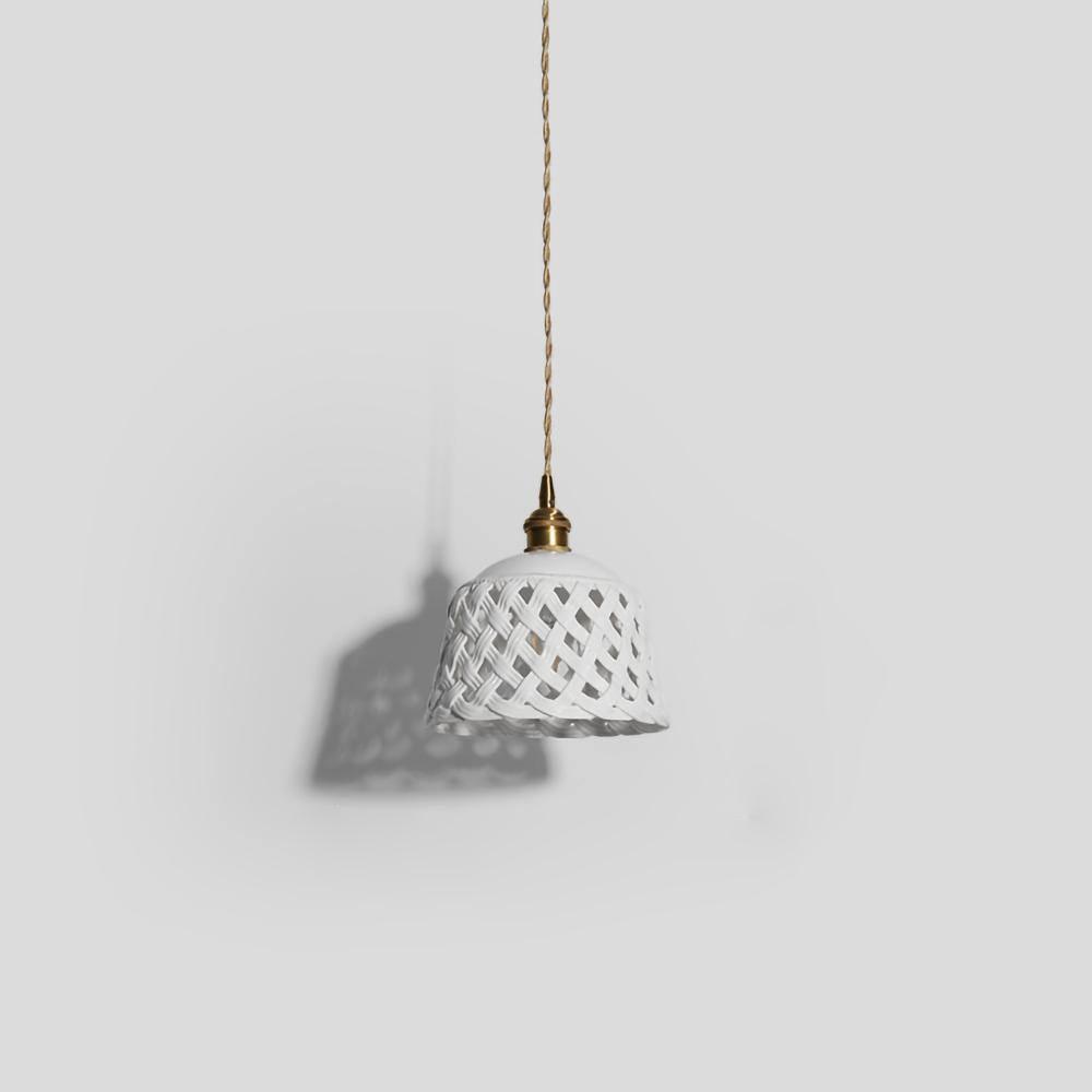 Openwork Ceramic Pendant Lamp | Modern Mini Hanging Light for Bathroom | Vinlighting | Vinlighting