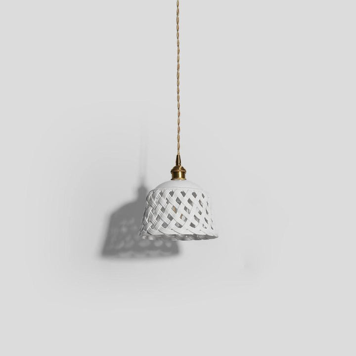 Openwork Ceramic Pendant Lamp | Modern Mini Hanging Light for Bathroom | Vinlighting | Vinlighting
