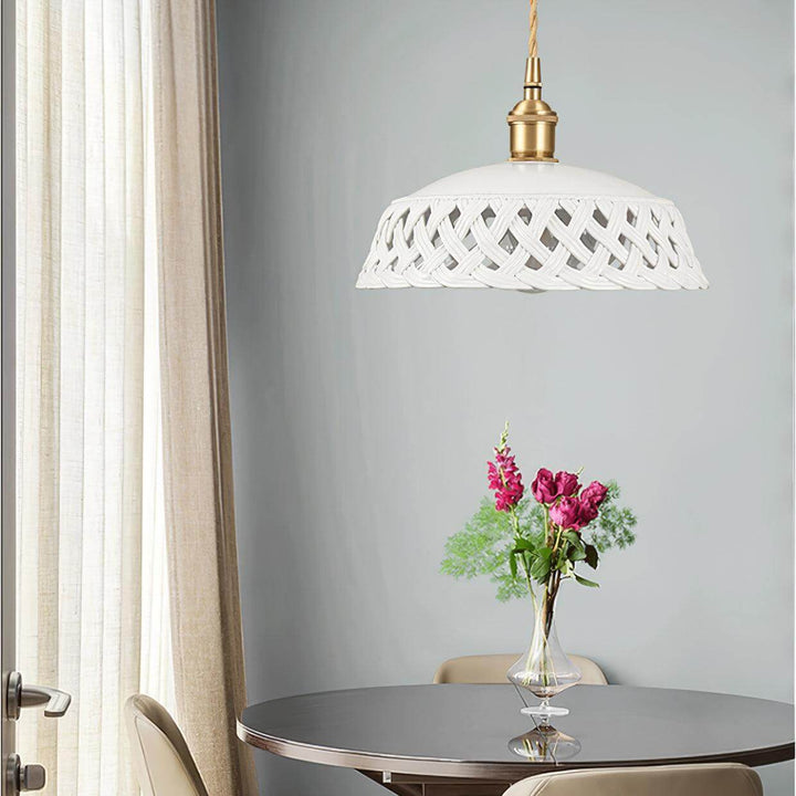 Openwork Ceramic Pendant Lamp | Modern Mini Hanging Light for Bathroom | Vinlighting | Vinlighting