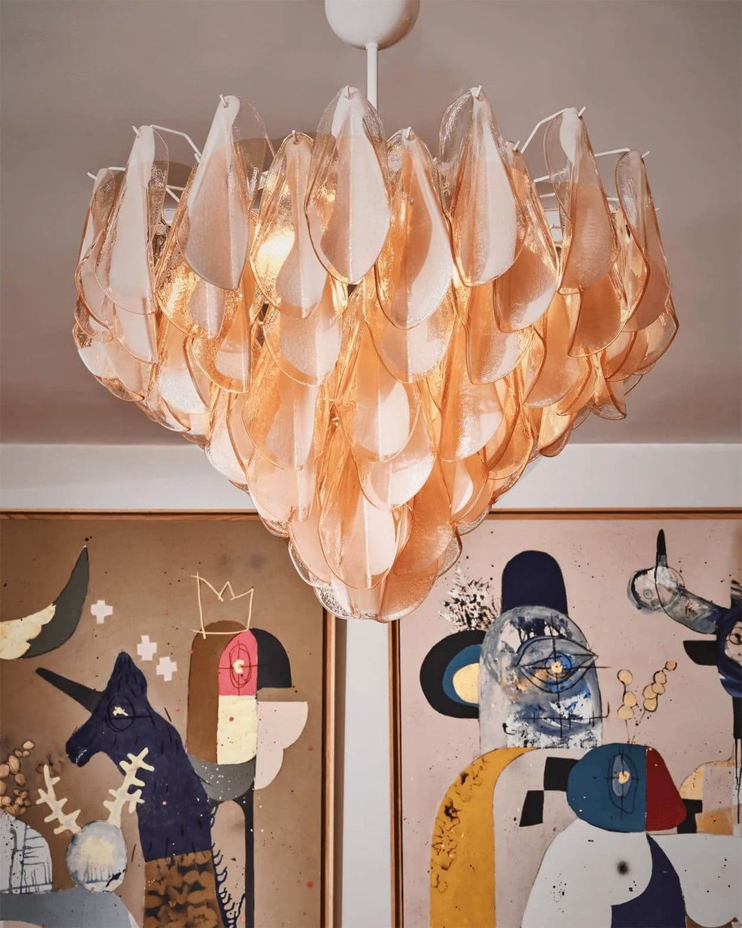 Orphia Pink Chandelier | Handmade Vintage Murano Glass Lighting